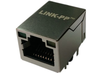 10 Pin Horizontal Gigabit 6605839-1 Modular Jack Shielded With Resistor Leds