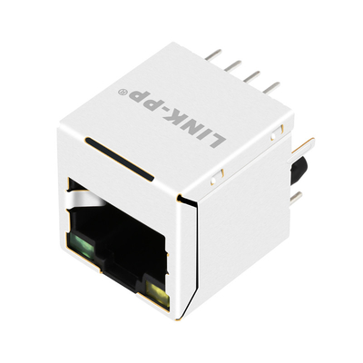 UDE RV8-ZZ-0026 ใช้งานร่วมกับ LINK-PP 10G Base-T Vertical Rj45 Magjack พร้อมไฟ LED สีเหลือง / เขียว