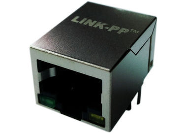 1x RJ45 LPJ0011BENL มุมขวา, หม้อแปลงแม่เหล็ก 10 / 100M แบบบูรณาการ