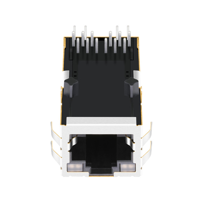 2250013-4 แจ็ค RJ45 พร้อม Magnetics 1000BASE-T 1X1 แท็บขึ้น GY / GY LED