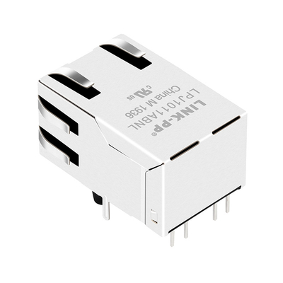 1x1 แท็บ-UP แจ๊กพลัส RJ45 LED Connector AutoMDIX 100 Base TX