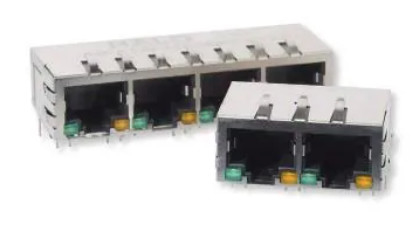 1x4 RJ45 Connector HFJ14-1G01ER-L12RL สําหรับการใช้งาน Gigabit Ethernet