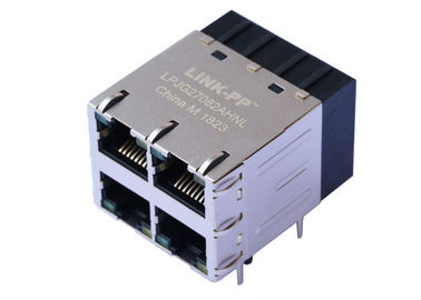4 พอร์ต Gigabit POE RJ45 Connector Magjack 1000Base-T พร้อมไฟ LED LPJG27082AHNL