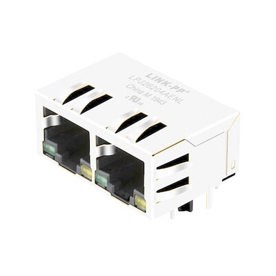 LPJ26204AENL Rj45 พอร์ต Dual Magjack, 10 / 100BT ตัวเชื่อมต่อ Cross Pluse J8064D628ANL