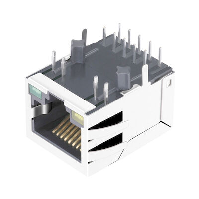 HR861153C 10/100 Base-T ขั้วต่อ RJ45 พอร์ตเดียวพร้อมสะพานวงจรเรียงกระแส LPJ0284GDNL