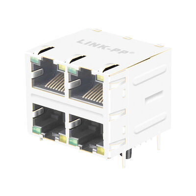 XRJD-S-22-8-8-4 China Single Port 2x2 Port Side Entry ผู้ผลิตแจ็ค Pcb LPJE107-0AHNL