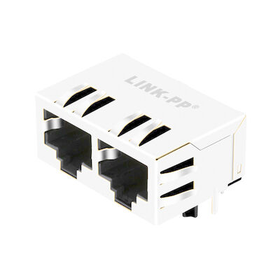 5406566-2 10/100 Base-T 1x2 พอร์ตที่ไม่มี Magnetics โมดูลตัวเชื่อมต่ออีเธอร์เน็ต RJ45 LPJEF102CNL
