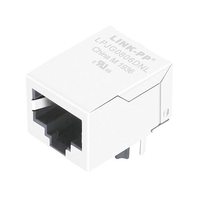 HR901130A RJ45 พร้อมด้วย Magnetics แบบรวม 10 / 100BT THT Shielded LPJG0806DNL