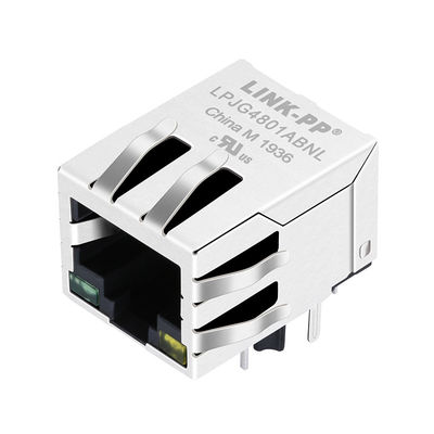 LED 1500Vmrs RJ45 Modular Jack, XFGIG8M-CAGY1-4MS พร้อมหม้อแปลง 1000M