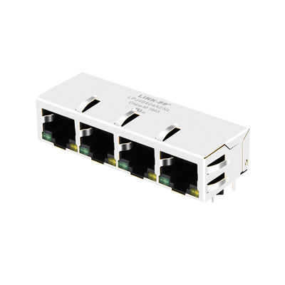 JXD0-4005NL RJ45 เครื่องเชื่อมสตรี 1x4 Port 8pin พร้อม LED