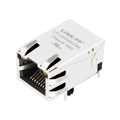 JP006821UNL 100 Base-TX Fast Ethernet 1x1 Tab-UP พร้อม LED 8 ขา RJ45