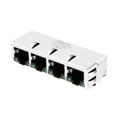 4x10 / 100Mbps PulseJack JX80-0022NL / LPJ46404AFNL ไฟ LED สีเขียว Rj45 ตัวเชื่อมต่อ