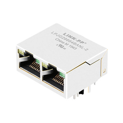 JXD1-2016NL 1000 Base-T Tab Up 1x2 พอร์ตโมดูลาร์แม่เหล็ก Rj45 Network Jack