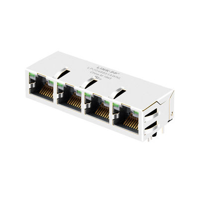 JG0-0026NL 100/1000 Base-T 1x4 พอร์ตตัวเชื่อมต่ออีเธอร์เน็ตอุตสาหกรรม Magnetic RJ45 Jack