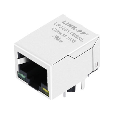 JXR0-0015NLT 10/100 Base-T แท็บลงสีเขียว / เหลือง Led 1x1 พอร์ต Rj45 แจ็คแบบแยกส่วน