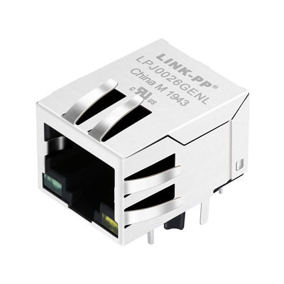 LPJ0026GENL 10 / 100M AutoMDIX Magnetic RJ45 แจ็ค 8P8C โล่ / LED 1: 1 RoHS