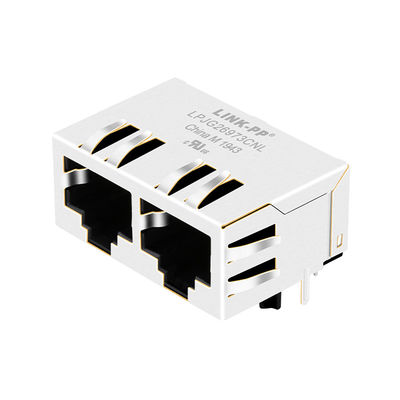 Multi-port RJ45 HFJ12-1G16ERL ตัวเชื่อมต่อ 1000Base-T แบบ Dual Tab-Down Wo / LED