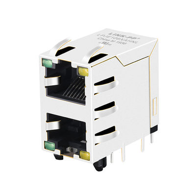XRJD-S-21-8-8-4 แบบซ้อน RJ45 2x1 ไม่มีตัวเชื่อมต่อเครือข่าย Transformer LPJE106XAHNL