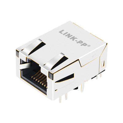 L8BE-1G1T-BFH 1x1 พอร์ตโมดูลาร์ Rj45 แจ็ค 1000 Base-T Tab Up Green Led Shielded