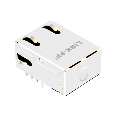 แท็บ 10G Base-T ขึ้น 1 พอร์ตแจ็คแม่เหล็ก RJ45 G15-111T-076C