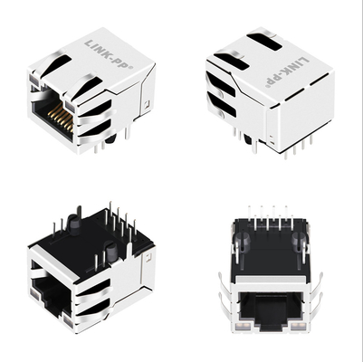 แท็บ 10G Base-T ขึ้น 1x1 พอร์ตแม่เหล็ก RJ45 แจ็ค G27-122T-066A พร้อมไฟ LED GY / GY