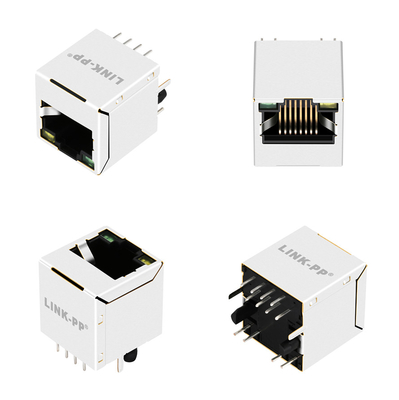 10G Base-T 1X1 พอร์ตแนวตั้ง Rj45 แจ็คแม่เหล็ก V8BR-1AX1-JK