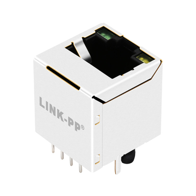 V8BR-1AX1-HT 1X1 พอร์ตขั้วต่อแจ็ค Rj45 แนวตั้ง 2.5G Base-T พร้อมไฟ LED สีเขียว / เหลือง