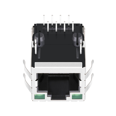 SI-80025-F 10/100 BASE-T 1x1 พอร์ต Rj45 แท็บเครือข่ายแจ็คป้องกันด้วยไฟ LED สีเขียว / สีเขียว