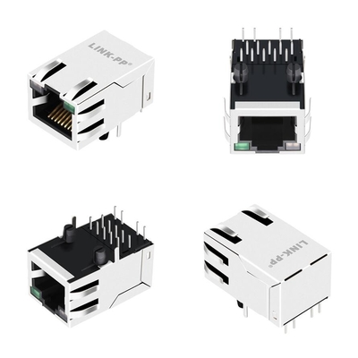 แท็บ 10G Base-T ขึ้นพอร์ตเดียวแม่เหล็ก RJ45 แจ็ค 8 Core JXT7-1131NL