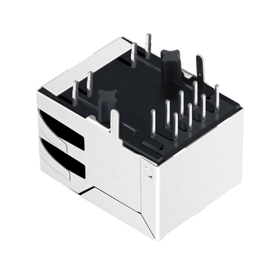JXD0-0008NL แท็บลง 10/100 Base-T 1x1 Port Ethernet Rj45 Connector ไฟ LED สีเขียว / เหลือง