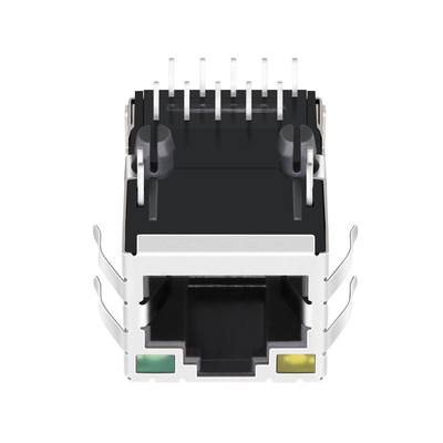 JXD1-9025NL 10/100 Base-T Tab Up 1 พอร์ต Rj45 Connector ป้องกันด้วยไฟ LED สีเหลือง / สีเขียว