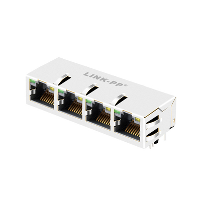 100/1000 Base-T JX1N-0033NL แท็บตัวเชื่อมต่อ 1x4 พอร์ตอีเธอร์เน็ต Rj45 พร้อมไฟ LED สีเขียว / เหลือง