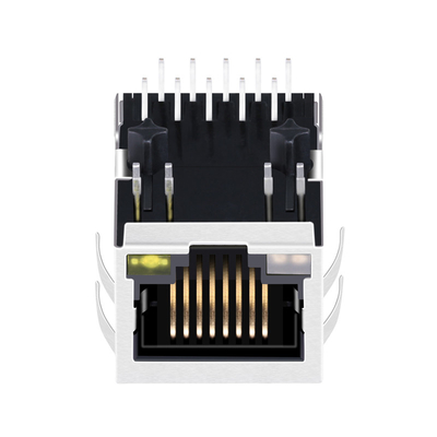 แท็บ 10G Base-T ลง 1 พอร์ตผ่านรูแจ็คแม่เหล็ก RJ45 พร้อมไฟ LED JTH-0024NL