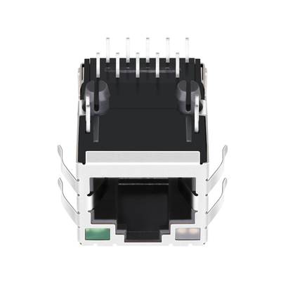 10G Base-T JT7-1115NL Tab UP 1 พอร์ตแจ็คแม่เหล็ก RJ45 พร้อมไฟ LED สีเขียว - สีเหลือง / สีเขียว