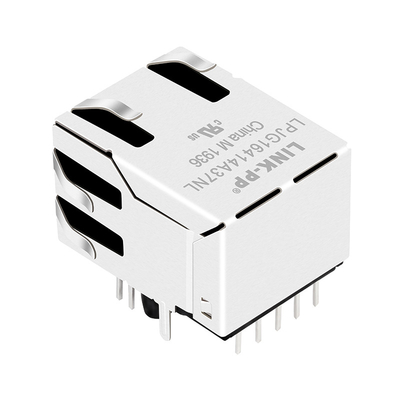 93637-8617 พอร์ตเดี่ยวป้องกันขั้วต่อ Rj45 ตัวเมียพร้อมแท็บ Led ขึ้น 1,000 Base-T