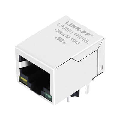 HFJ11-2450E-S1L21RL Tab Down 10/100 Base-T RJ45 Jack Connectors ไฟ LED สีเหลือง / เขียวพร้อม Magnetics