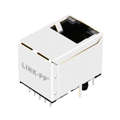 G55-122N-155 10G Base-T ผ่านรู POE RJ45 Vertical Mount Magjack 1 พอร์ต