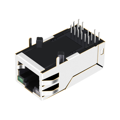 2250331-1 2.5G Base-T Single Port Tab UP POE + แจ็คแม่เหล็ก RJ45 พร้อมไฟ LED GO / G