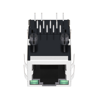 SI-80024-F 100 Base-T 1 แท็บพอร์ต แจ็คตัวเมีย RJ45 พร้อมไฟ LED สีเขียว / สีเขียว