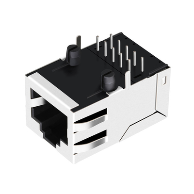 SI-80008-F Single Port 100 Base-T Rj45 Magnetic Jack 8p8c Tab Up ไม่มีไฟ Led
