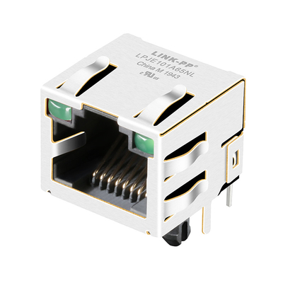 มุม 90 ° RJ45 Modular Jack Active Ethernet LINK PP LPJE101A65NL Tab Up