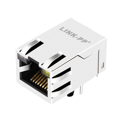 0875-1X1T-G4 1000 BASE-T Gigabit 10PIN RJ45 ขั้วต่อตัวเมียผ่านรูพร้อม Led