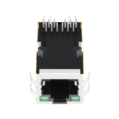 L826-1G1T-32-F 1000 Base-T Tab Up Low Profile Rj45 Connector Modules ไฟ LED สีเขียว / สีเขียว