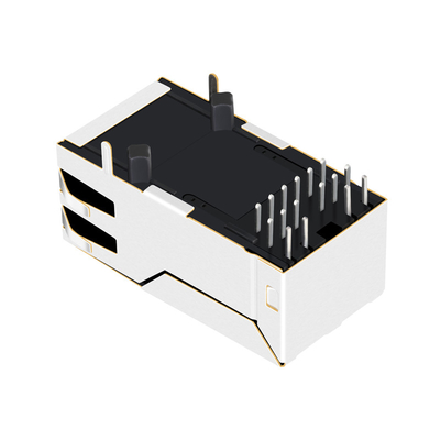 1840728-5 1X1 พอร์ต 1000BASE-T 1G41 RJ45 Magjack 12PIN แท็บ YG / G Led