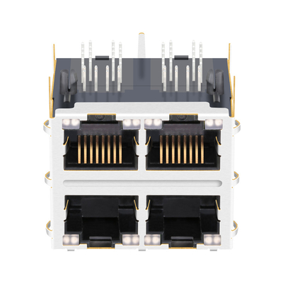 JT5-2270NL 1000 Base-T 2x2 พอร์ตแจ็คแม่เหล็ก RJ45 THT 12p8c พร้อมท่ออ่อน