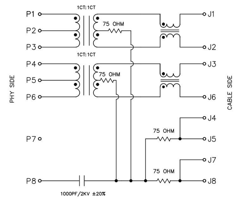 JXD2 0Z14NL 100BASE-T พอร์ตเดี่ยวแนวตั้งแจ็ค RJ45 8PIN NO Led