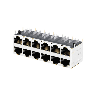 JT5-2610CNL 10G BASE-T 2X6 PORT RJ45 ขั้วต่อแม่เหล็กแจ็คตัวเมียพร้อมท่อไฟ