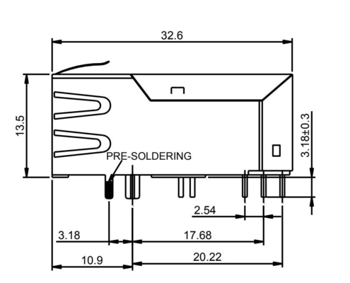 56F-1803DGDZ2NL 1A พอร์ตเดี่ยว 2.5G BASE-T POE + ขั้วต่อแม่เหล็ก RJ45