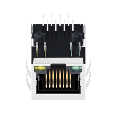 ARJM11A1-009-AB-EW2 100 BASE-T 8P8C แท็บขั้วต่อแม่เหล็กแบบพอร์ตเดียว RJ45 ลง