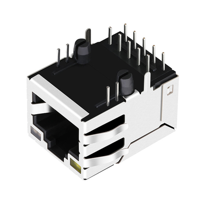 RT7-174AAK1A 100/1000 Base-T Single Port RJ45 ขั้วต่อตัวเมีย Tab Up ไฟ LED สีเหลือง / เขียวและส้ม